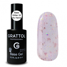 База Grattol Glitter №22 каучуковая, 9 мл База Grattol Glitter №22 каучуковая, 9 мл
