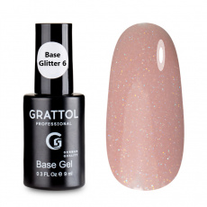 База Grattol Glitter №06 каучуковая, 9 мл База Grattol Glitter №06 каучуковая, 9 мл