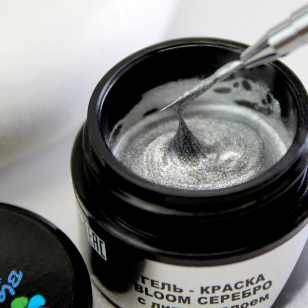 Гель-краска Bloom с липким слоем 5 мл Серебро - «Bloom» Гель-краска Bloom с липким слоем 5 мл Серебро - «Bloom»